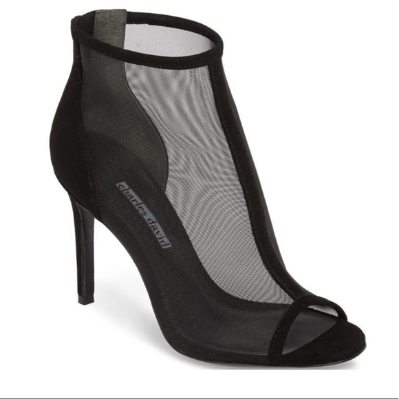 Charles David Mesh Bootie Open Toe Black - Picture 1 of 8